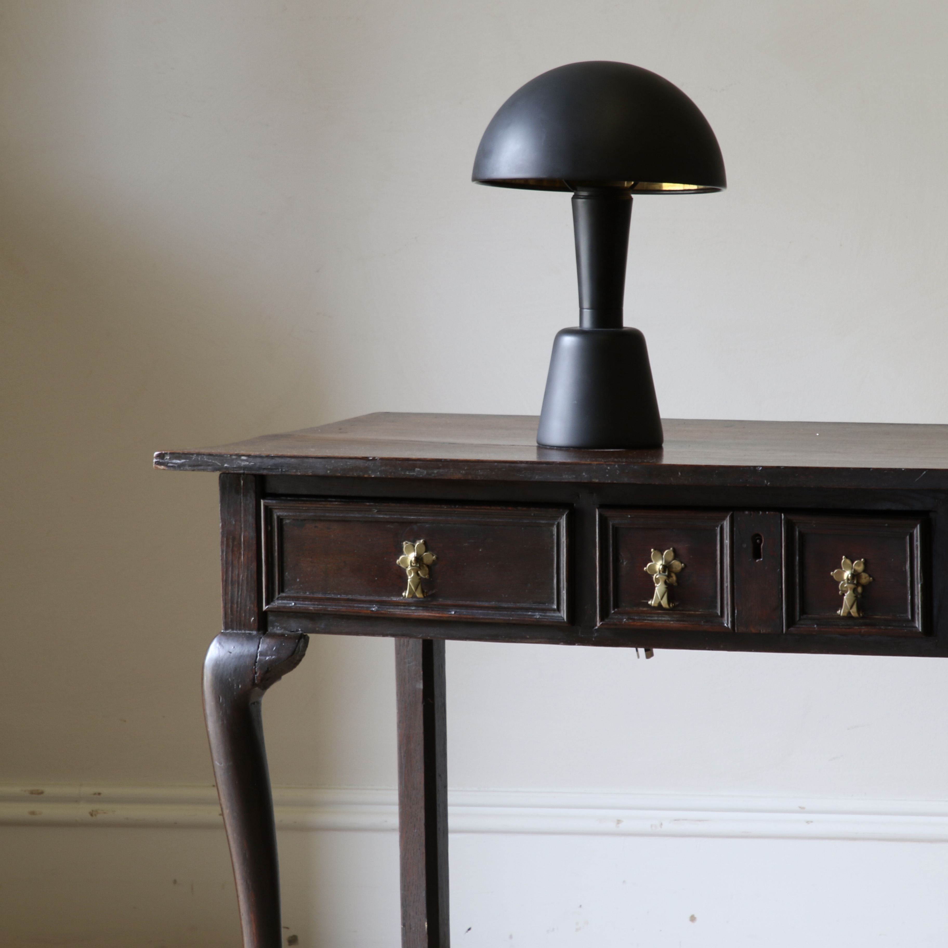 English Oak Cabriole Leg Side Table